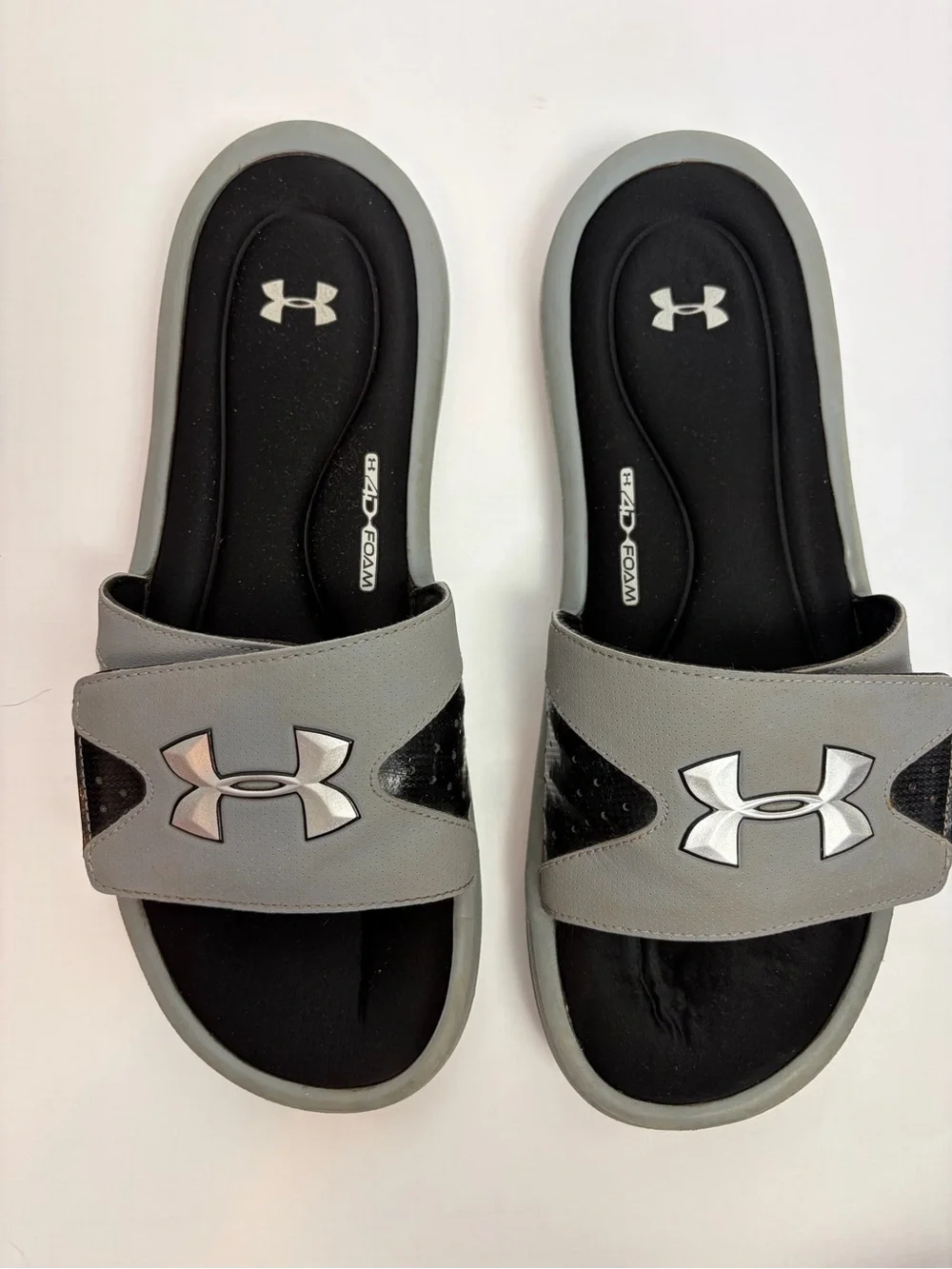 Under Armour Grey & Black Slide Sandals